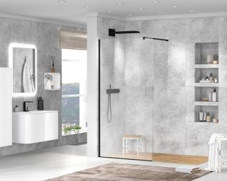 Душевая перегородка CEZARES LIBERTA-L-1-90-120-C-NERO кронштейн 120см